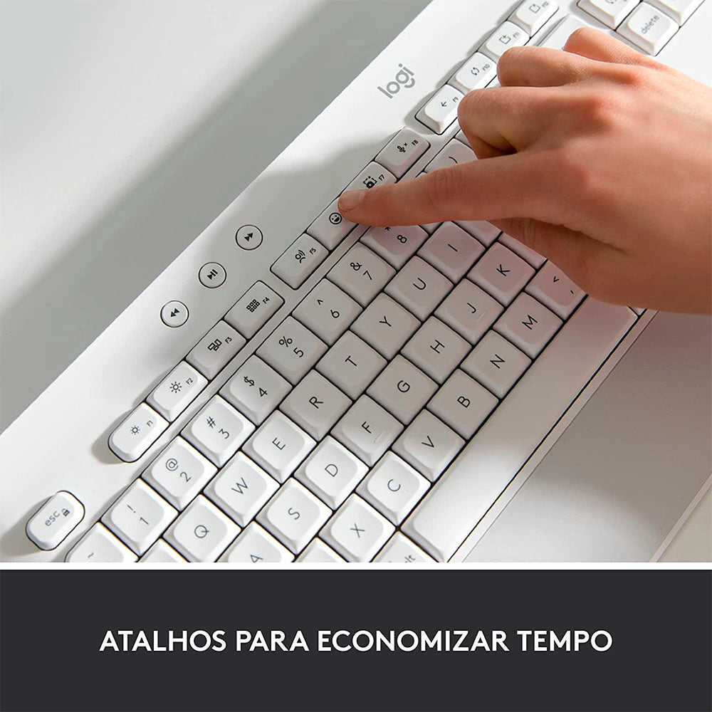 Teclado Sem Fio Logitech Signature K650 Branco C/ Apoio para as Maos - 920-010965 Truedata