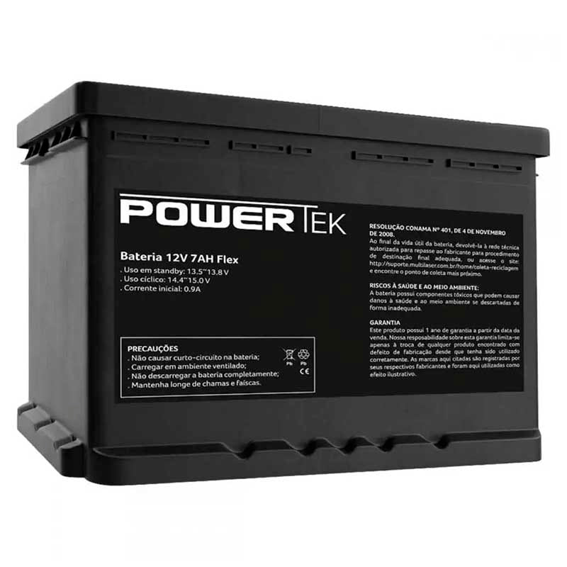 Bateria para Nobreak 12v 7ah PowerTek Flex - EN012