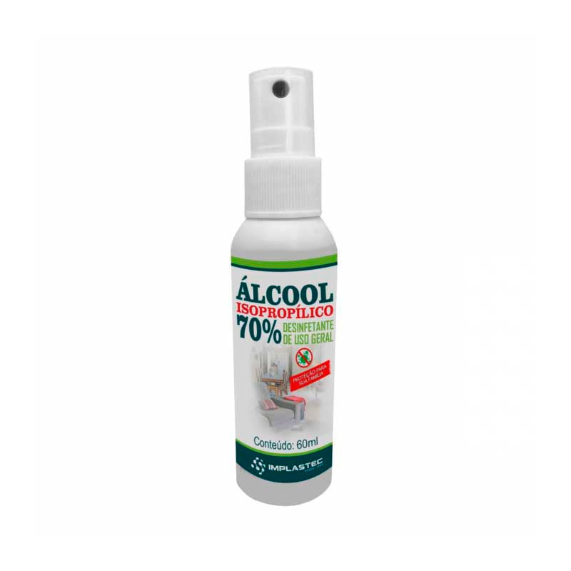 Alcool Isopropílico 70% Pump 60 ml Implastec - 65409