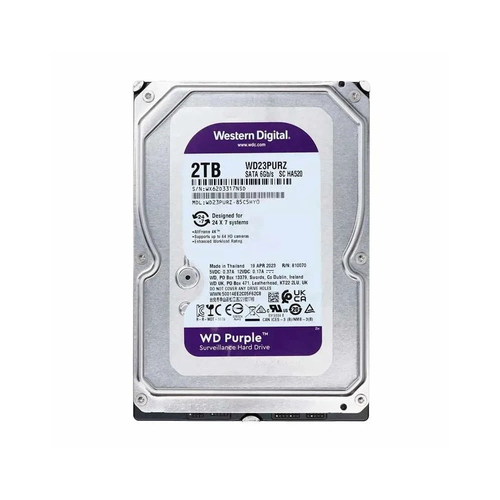 Hd Para Vigilância 2tb Western Digital Wd Purple Sata 6gb/S 64mb - WD23PURZ