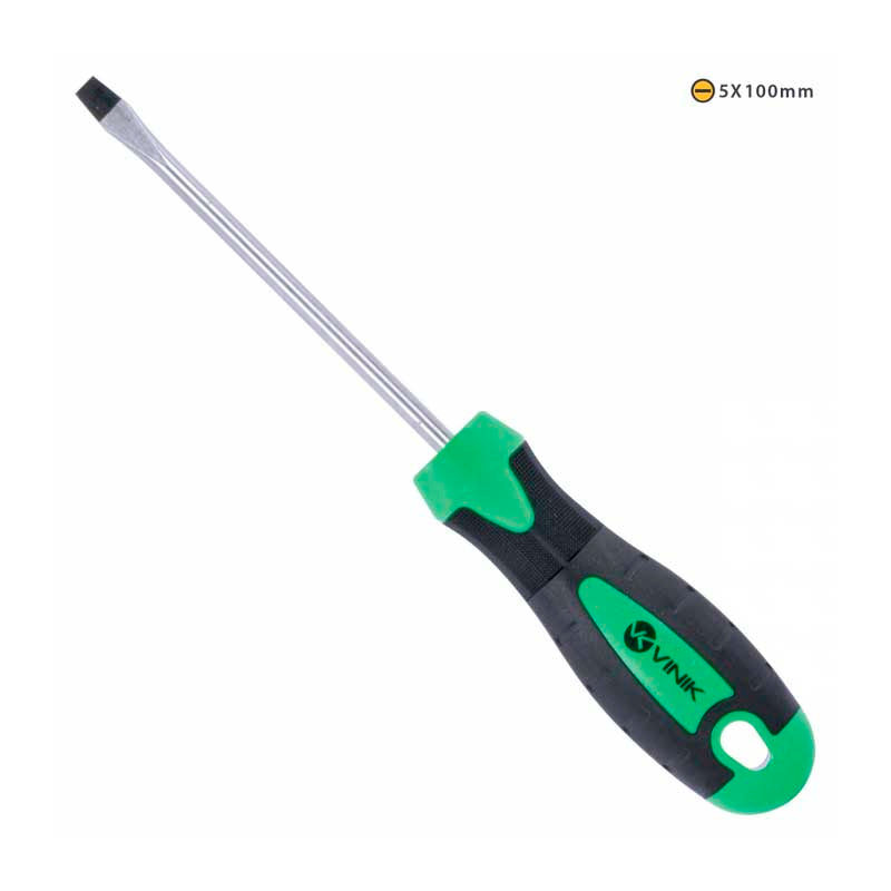Chave de Fenda 5 X 100 MM - 3/16 X 4 Pol Em Aço Cromo Vanadio Cabo Ergonômico - 26152