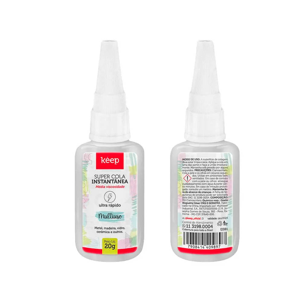 Cola Instantânea Multiuso Media Viscosidade 20g Keep - EI081