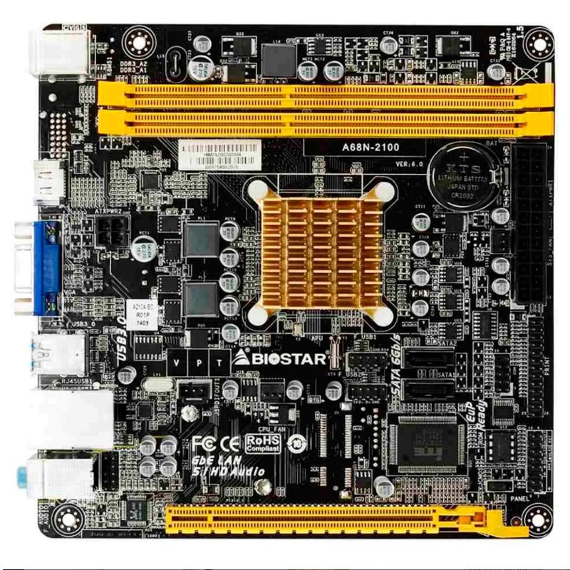 Placa Mae Biostar A68N2100E Ddr3 Proc Integrado Amd Dual Core E1 - 2100 Hdmi - Truedata