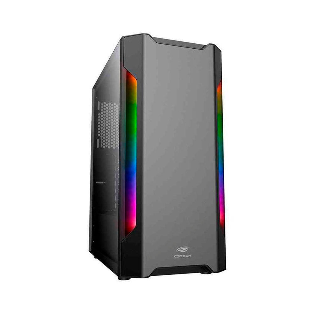 Gabinete Gamer C3Tech Mid Tower Rgb Com lateral Vidro Temperado - MT-G680SBK