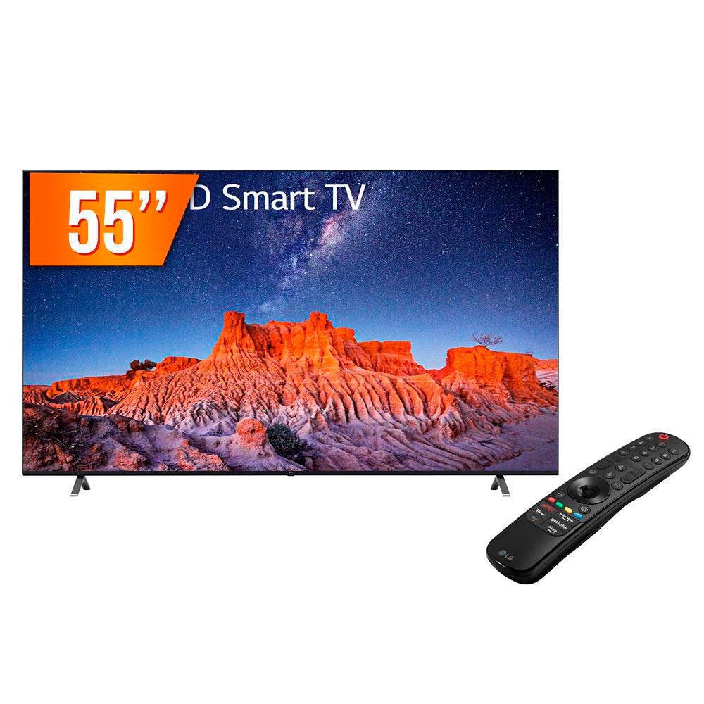 Smart TV Led LG 55" UHD 4K Wi-fi Bluetooth USB HDMI Thinq AI Alexa Integrada - 55UQ801C0SB.BWZ