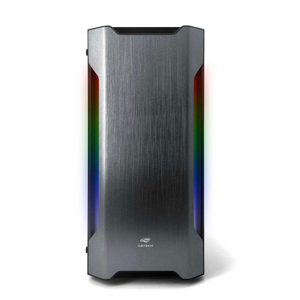 Gabinete Gamer C3Tech Mid Tower Rgb Com lateral Vidro Temperado - MT-G680SBK
