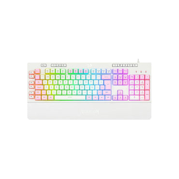 Teclado Gamer Membrana Redragon Shiva RGB Branco - K512WP-RGB - Rosa/Branco