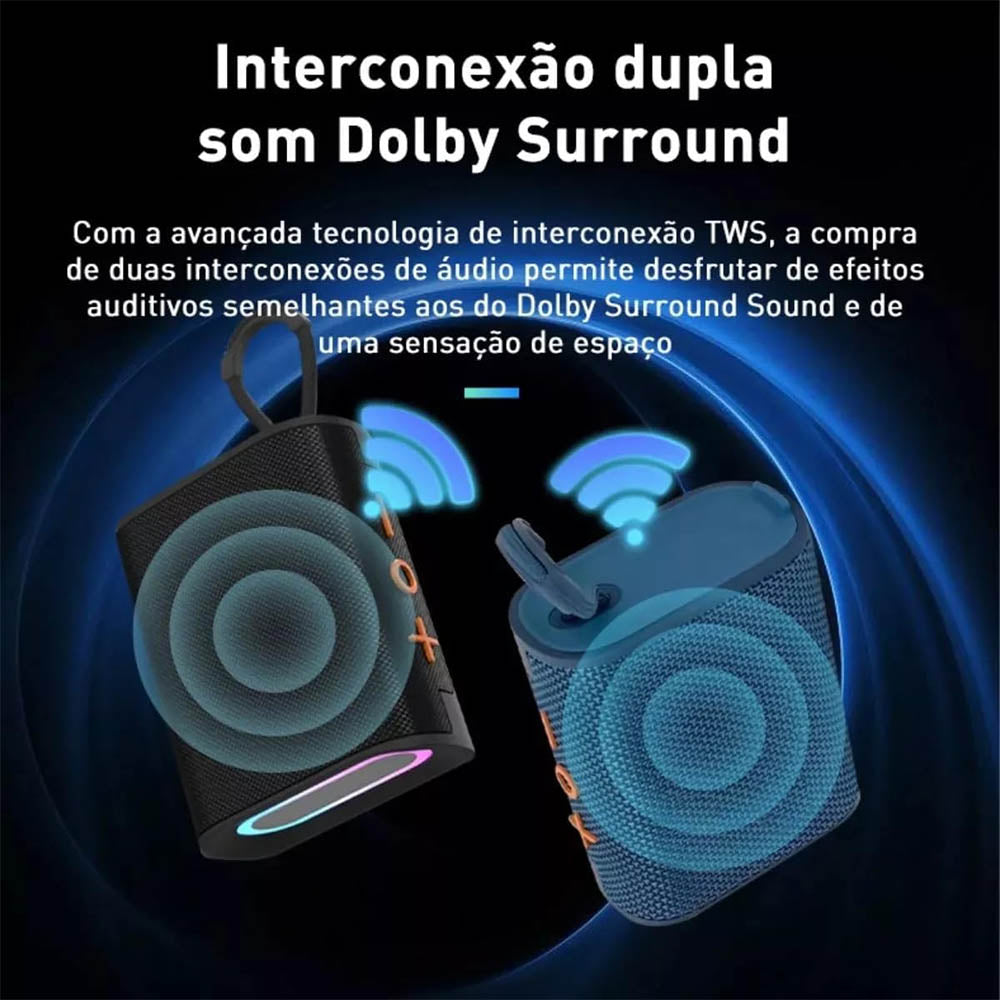 Caixa de Som Portátil Bluetooth Inova Go 4 Pro Bluetoth, RGB, Rádio FM, Verde - RAD12416