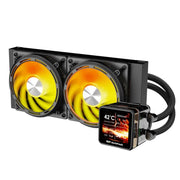Water Cooler Dual Fan Darkflash Black ARGB 240mm C/ LCD (Intel/AMD) Preto - DE240