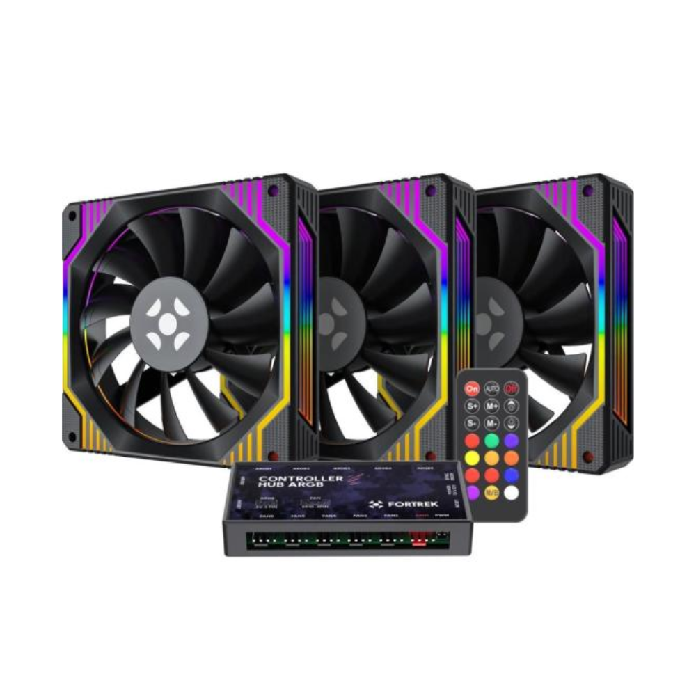 Water Cooler Triple Fan Fortrek Frosty C/ Controladora 120mm ARGB Sync Preto - 84966