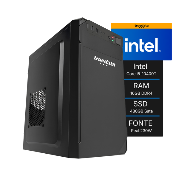 Computador Desktop Truedata Get Intel Core I5-10400T 2.0ghz 16gb Ssd 480gb Fonte 230w Win 11 Pro - 74636