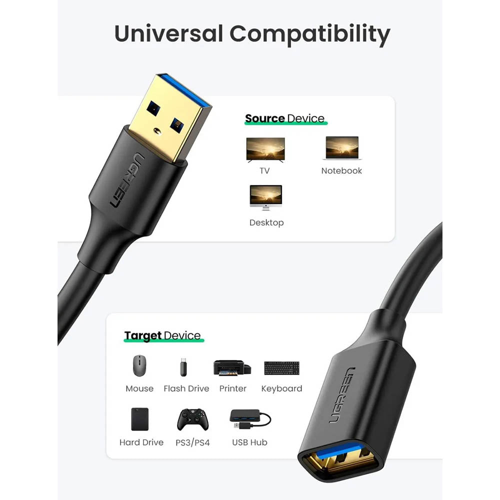 Cabo Extensor Usb Macho / Femea 3.0 Ugreen 2mts - US129