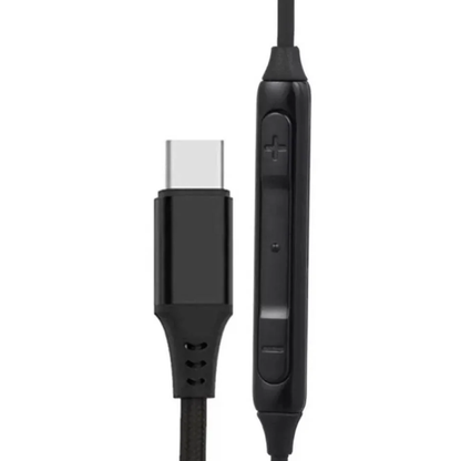 Fone De Ouvido Intra-Auricular Com Fio Tipo C aGOLD Preto - FN-A61
