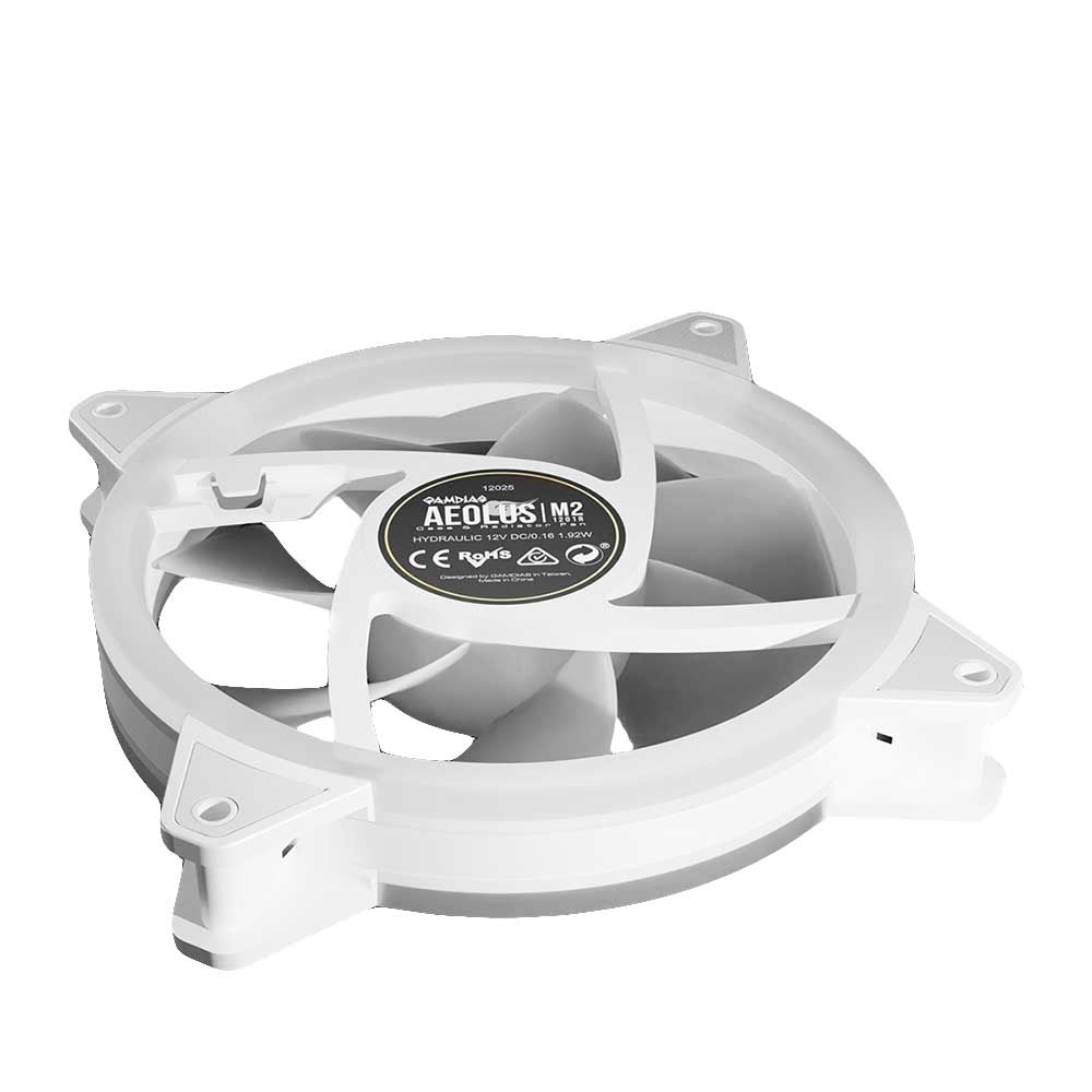 Kit c/ 4 Cooler Fan para Gabinete Gamdias Aeolus RGB 120mm Branco - M2-1204R WH