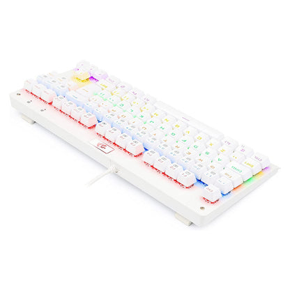 Teclado Gamer Mecânico Redragon Dark Avenger Lunar White RGB Branco - K568W-R - Switch Red