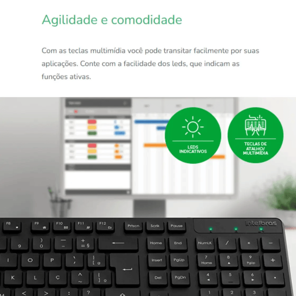 Teclado Com Fio Intelbras USB TCI10 Preto - 4293100