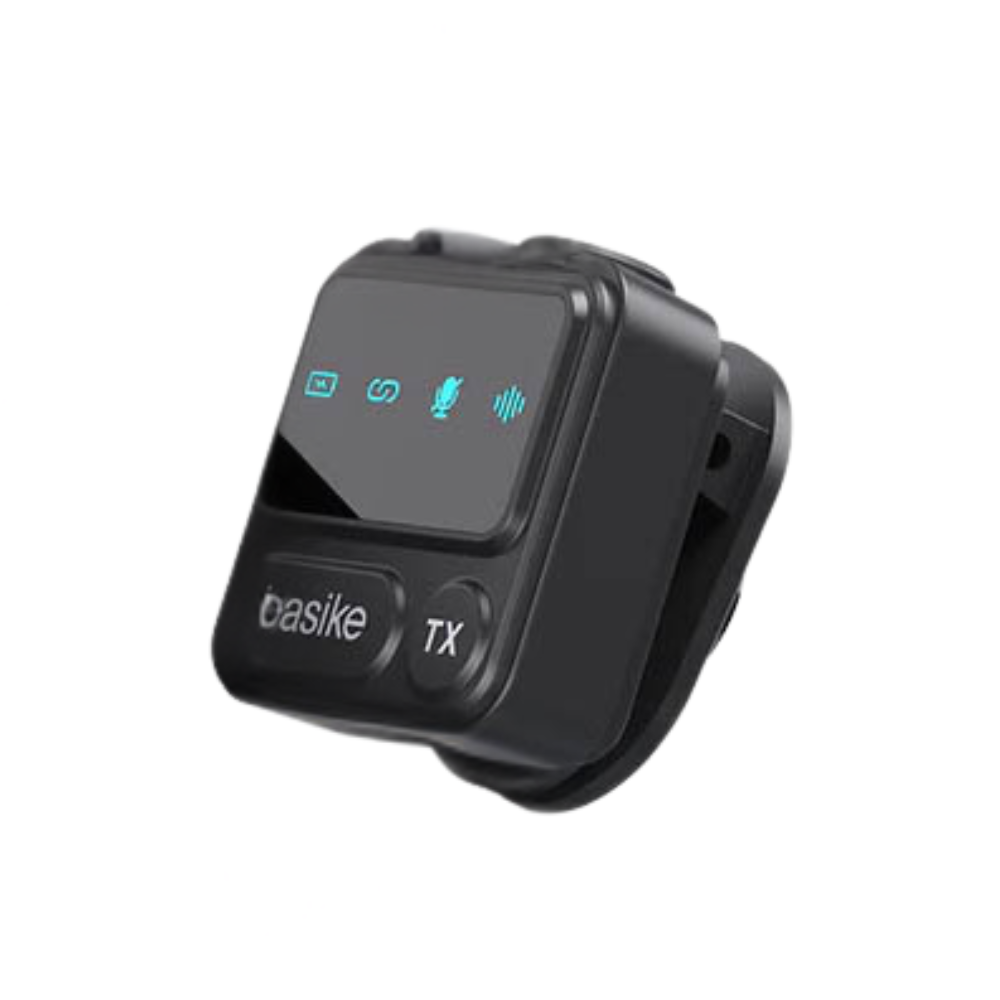 Microfone Sem Fio Wireless Lapela Tipo C Basike a Prova de Vento C/ 2 Microfones e Base de Carregamento