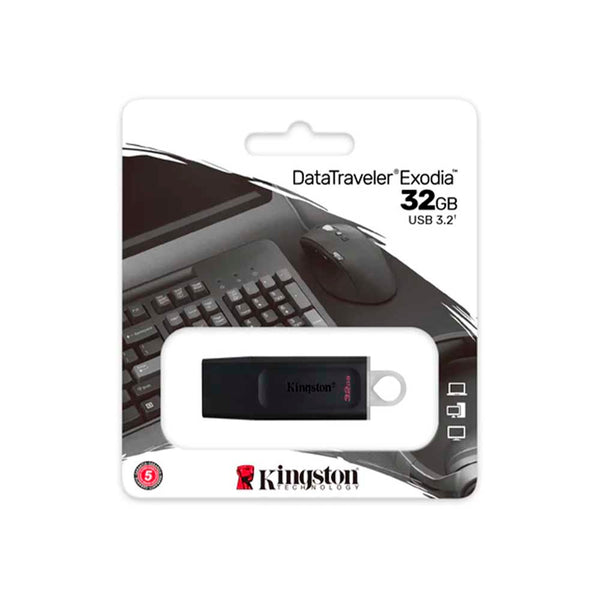 Pen Drive 32gb Kingston DataTravaler Exodia 3.2 Preto - DTX/32GB