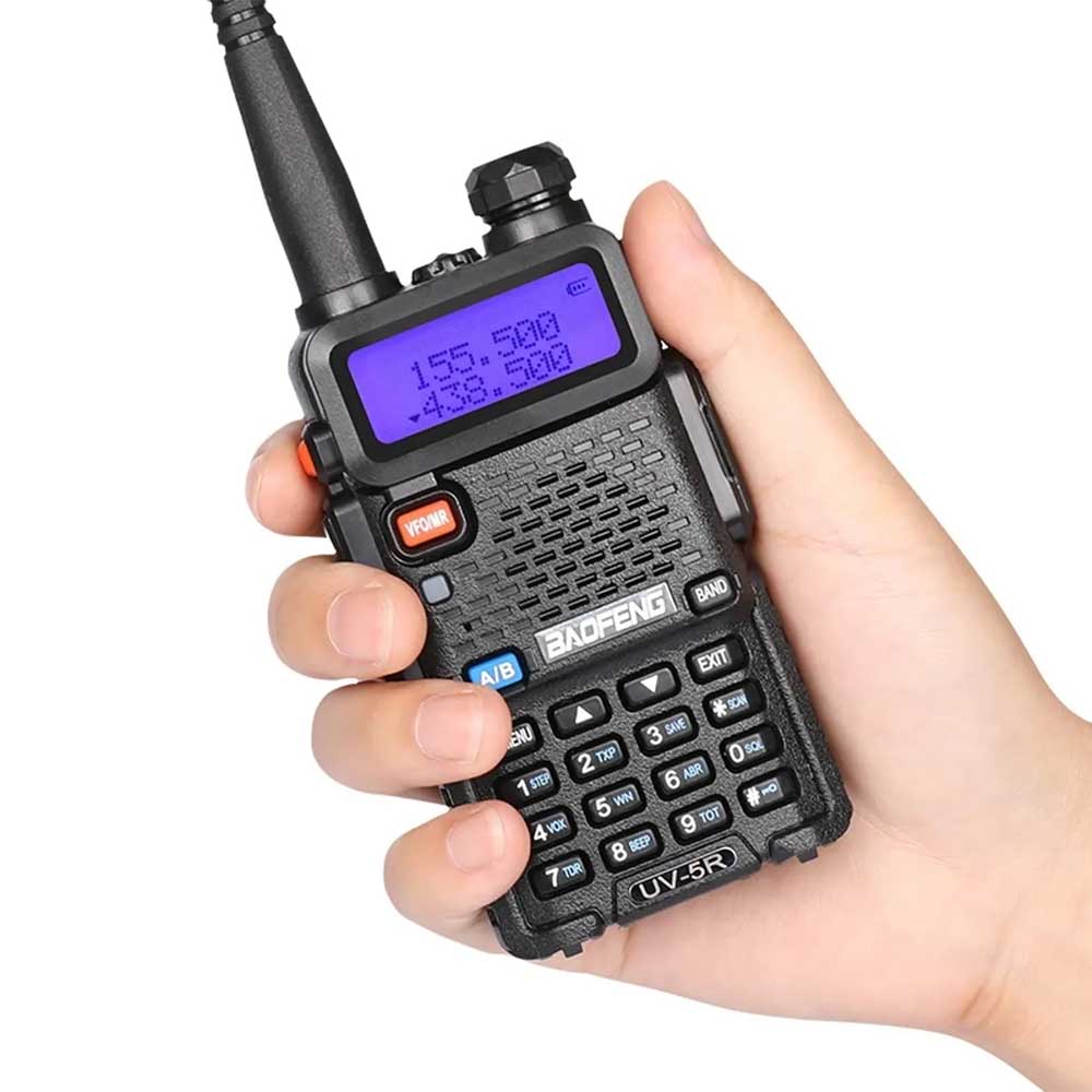 Rádio de Comunicação Dual Band Uhf + Vhf Baofeng Uv-5R Preto (Unidade) 10Km