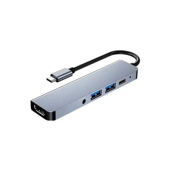 Hub USB Tipo C P/ HDMI + 2 Portas Usb + USB-C Tomate + Audio P2 - MTV-615