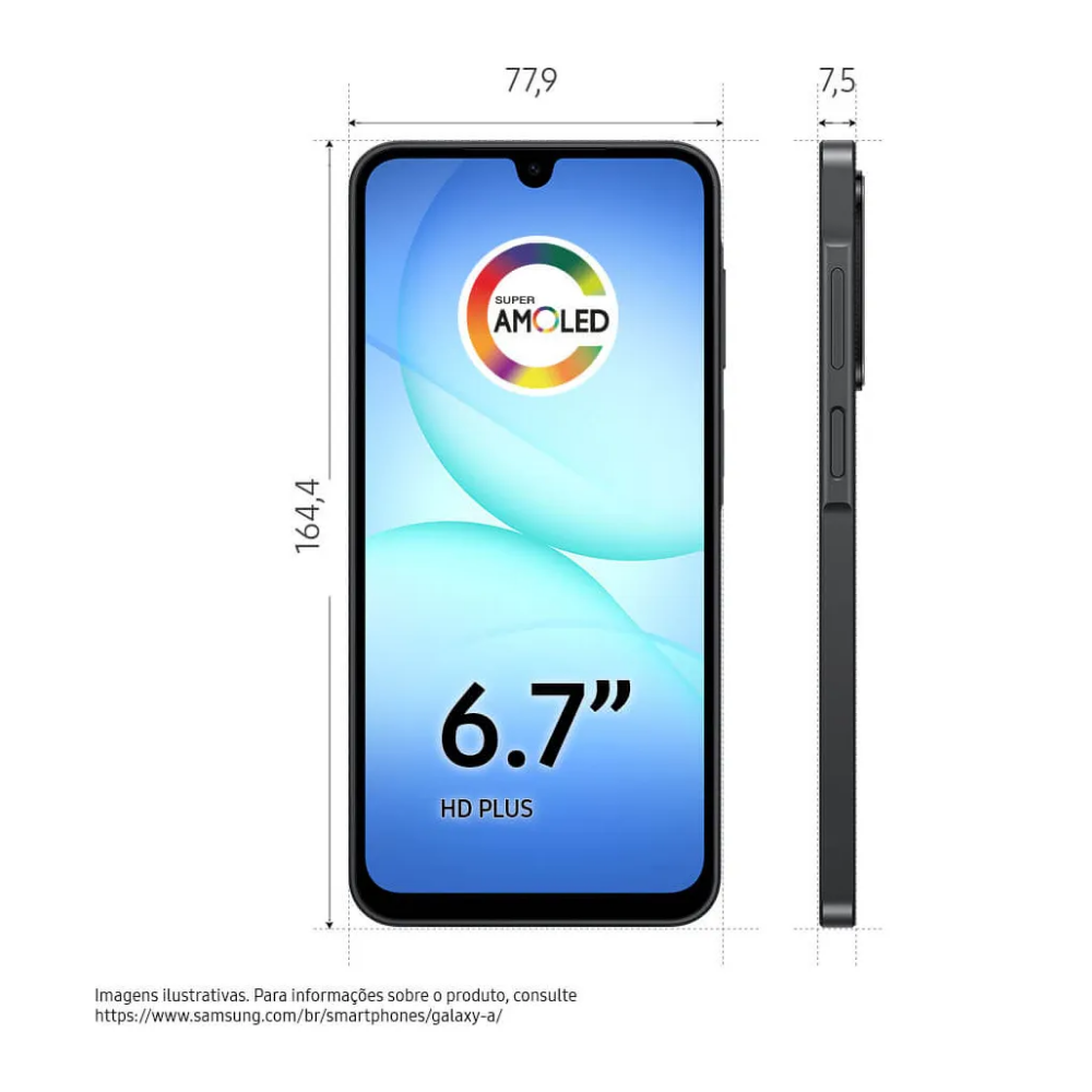 Smartphone Samsung Galaxy A17 4G 128Gb 8Gb Tela 6.7" Preto - SM-A175F/DS