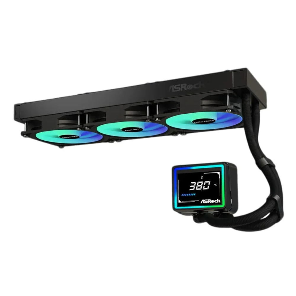 Water Cooler Triple Fan 360mm Asrock Challenger 360 Digital ARGB Preto C/ Display - 90-ACLA36-BAAGA6