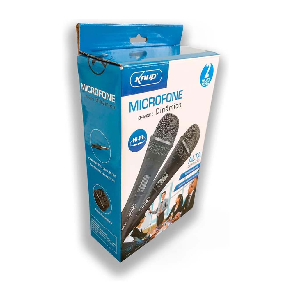 Microfone Com Fio Dinâmico Alta Definição Knup Kp-M0015