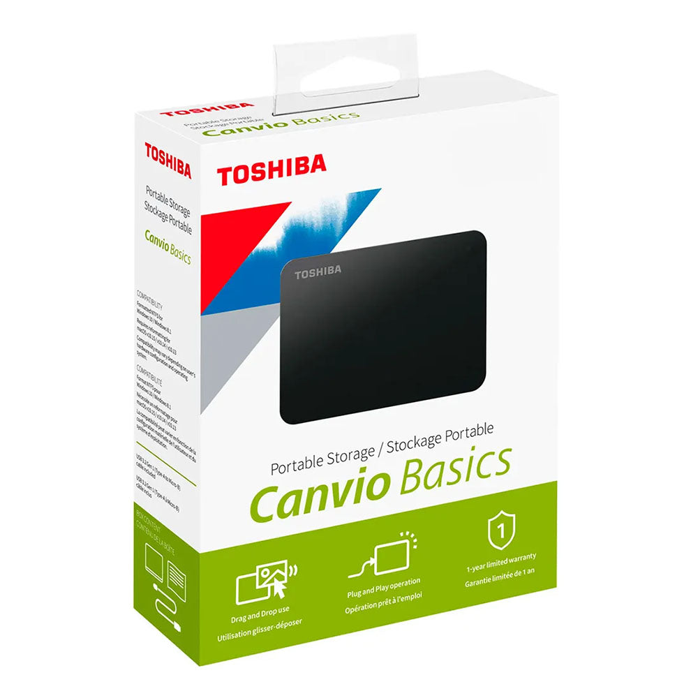 Hd Externo 2tb Toshiba Canvio Basics Usb 3.0 Preto - HDTB420XK3AA