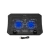 Suporte Cooler Para Notebook Multi Led Azul Dual Fan Preto - AC392