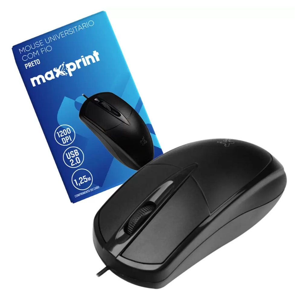Mouse Usb Maxprint Universitario Preto - 60000134