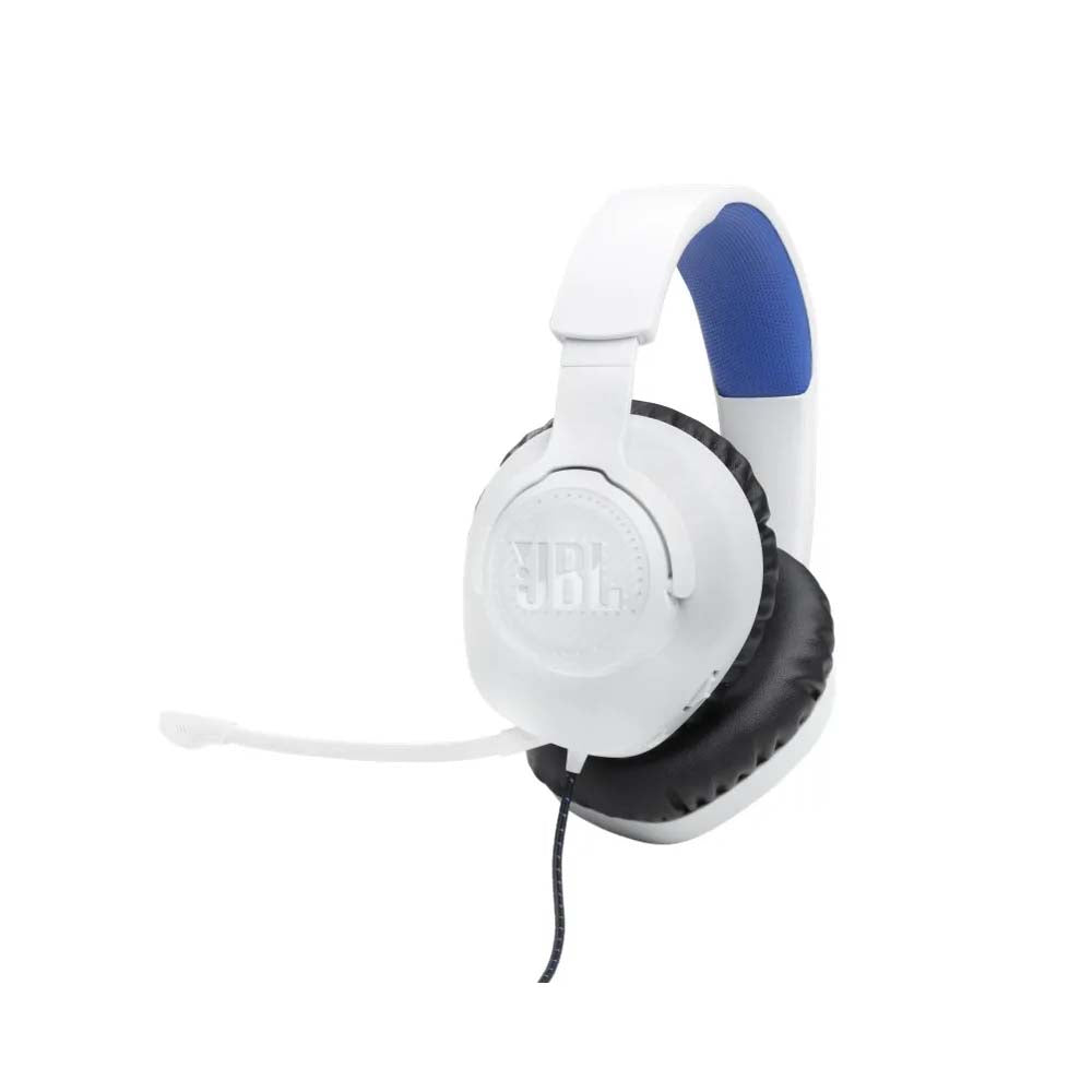 Headset Gamer Jbl Quantum 100 M2 P3 C/ Microfone Removível Branco / Azul - JBLQ100PWHTBLU