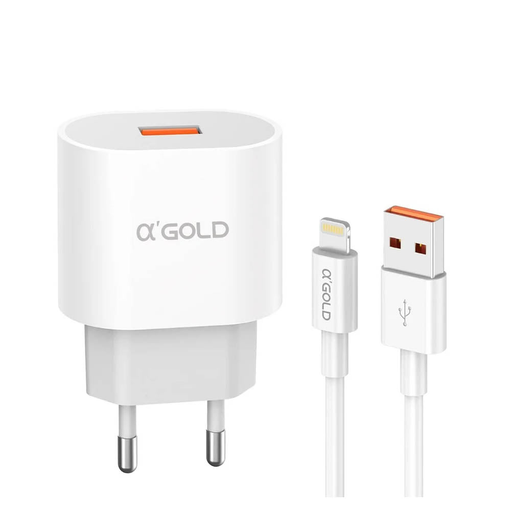 Carregador De Parede aGold Usb / Lightning (Iphone) Turbo 30W 6.1A - CA31-6 / IOS