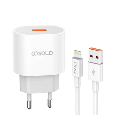 Carregador De Parede aGold Usb / Lightning (Iphone) Turbo 30W 6.1A - CA31-6 / IOS