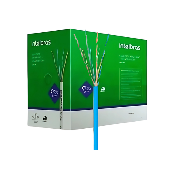 Cabo De Rede Cftv 4 Pares 24AWG Intelbras Multi Cam MC8CAZ Cx C/305mts Azul - 4830178