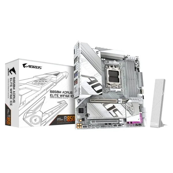 Placa Mae AMD Gigabyte B850M Aorus Eagle Wifi 6E Ice DDR5 AMD AM5 Displayport Hdmi Usb 3.2 Branca - B850M  Ice
