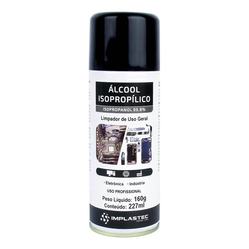 Alcool Isopropílico Aerossol Isopropanol 99,8% Implastec 227ml