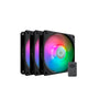 Kit c/ 3 Cooler Fan para Gabinete Cooler Master RGB 120mm C/ Controlador - MFX-B2DN-183PA-R1