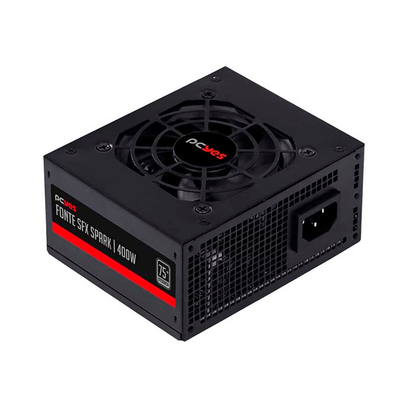 Fonte Real Atx para Gabinete Slim 400W PCYes SFX Spark 75+ Pfc Ativo - SPKP400MBPT