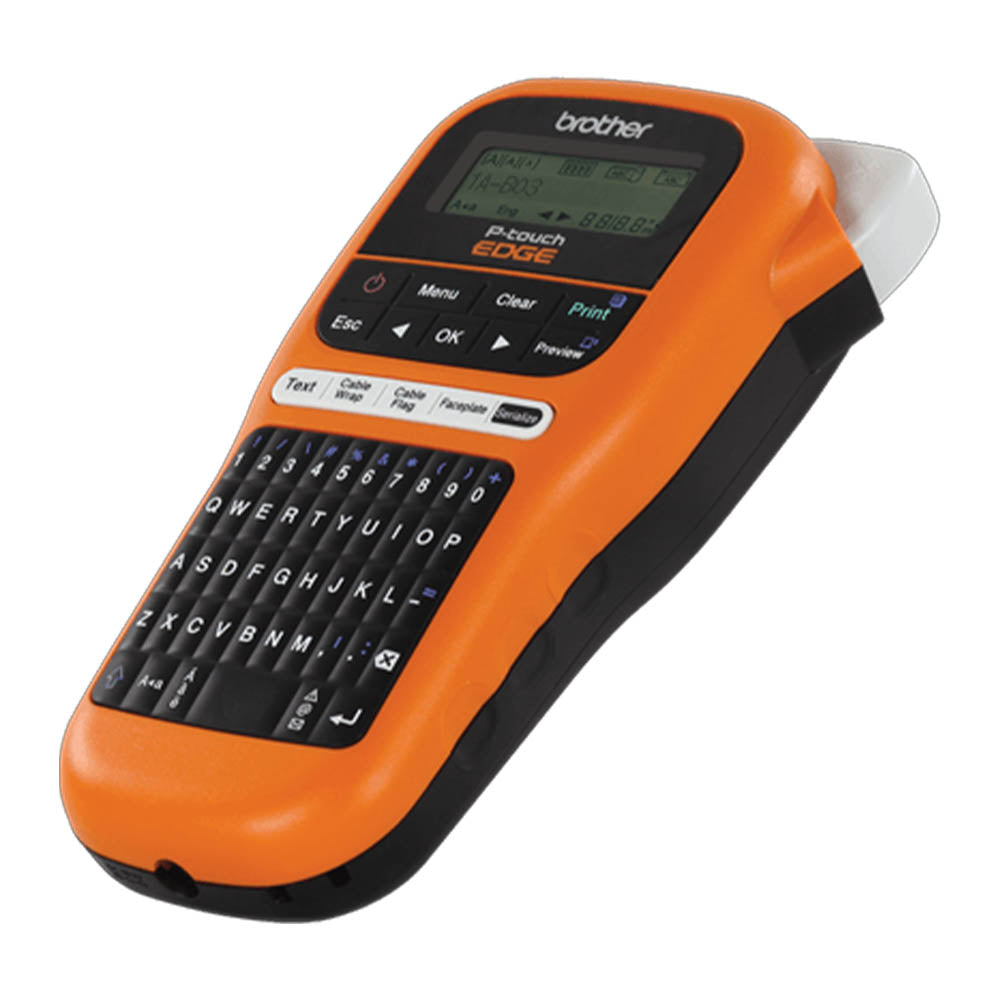 Etiquetadora Rotulador Profissional Brother PT-E110 P-Touch Edge Laranja Truedata