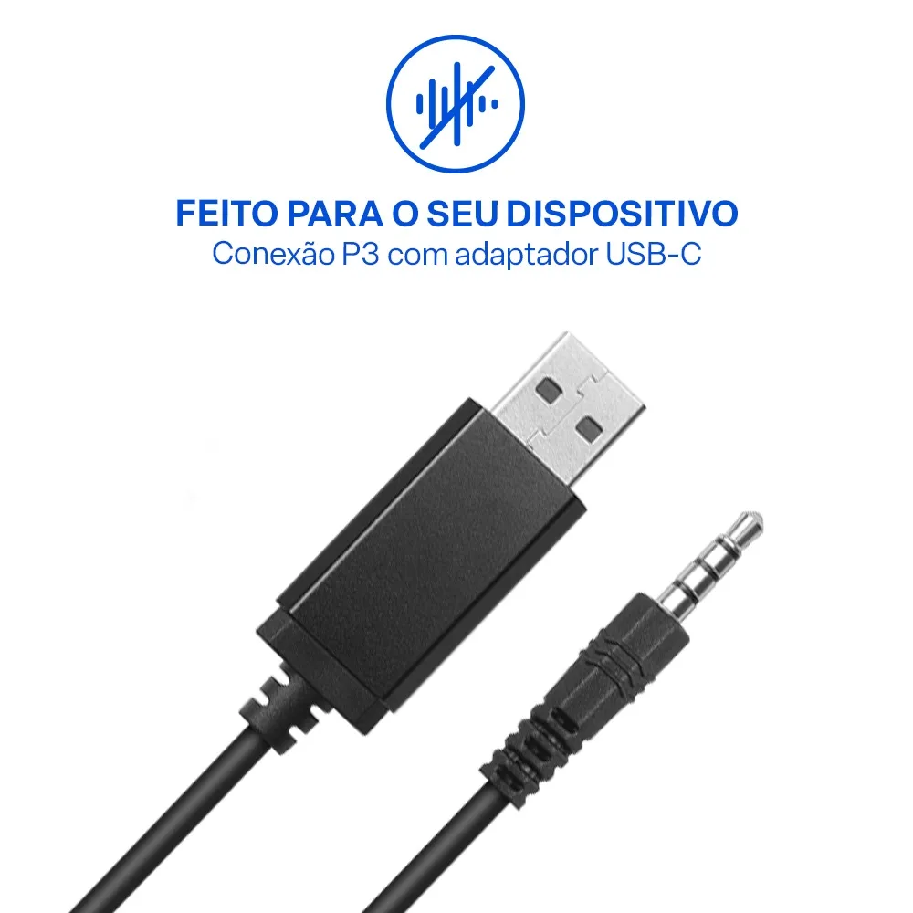 Headset Usb / P3 Multi HF250 Preto - PH467