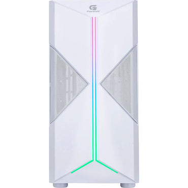 Gabinete Gamer Fortrek Mid Tower Holt Rgb Com lateral em Acrilico Branco - 80524