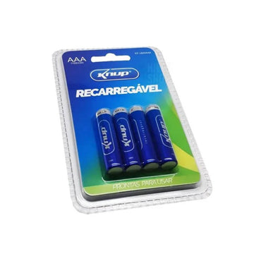 Pilha Recarregável AAA 1100mah Knup (Blister C/ 4 Pilhas) - KP-4800AAA
