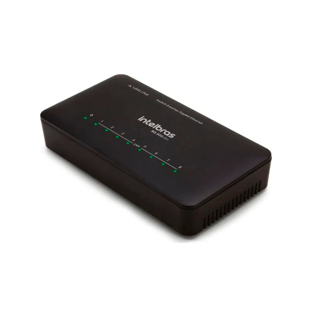 Switch 08 Portas Gigabit 10/100/1000 Mbps Intelbras Sg 800 Q+ - 4760079