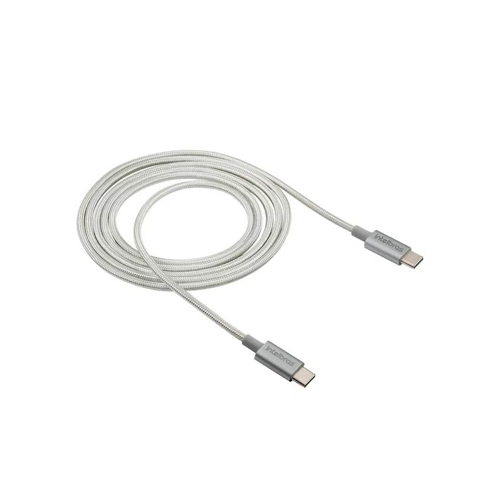 Cabo Usb Tipo C Macho 1,5mt Intelbras em Nylon Branco 15NB - 4830060