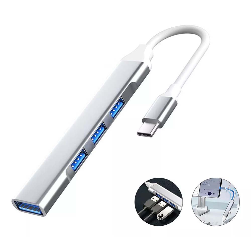 Hub Usb Tipo C 2 Portas Usb 2.0 + 1 Porta Usb 3.0 + 2 Portas Usb-C Truedata