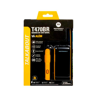 Radio De Comunicacao Walkie Talkie Motorola Talkabout T470br 35 Km Amarelo/Preto