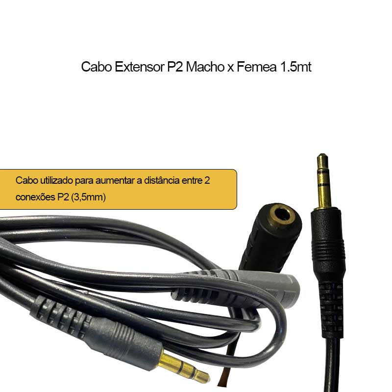 Cabo Extensor P2 Macho x Femea 1.5mt