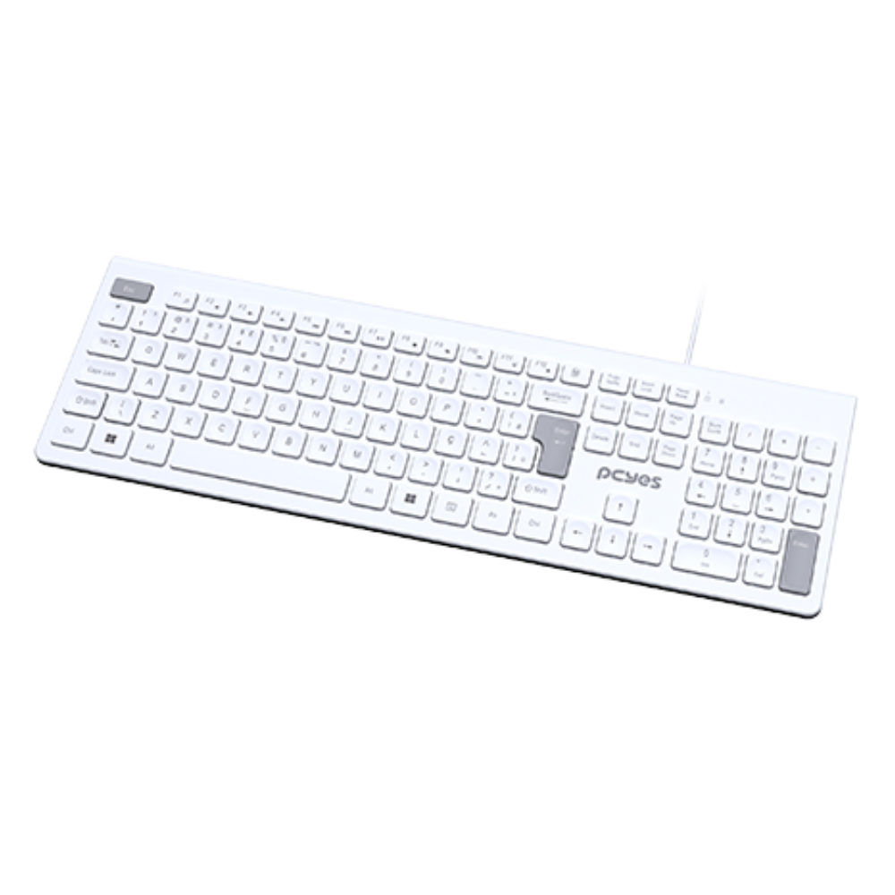 Teclado Usb 2 Metros PCYes Soft Branco / Cinza - PCOSF2W