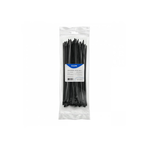 Cinta Abraçadeira em Nylon PA66 4.8X300 mm Pacote com 100 UN Preta - 35357