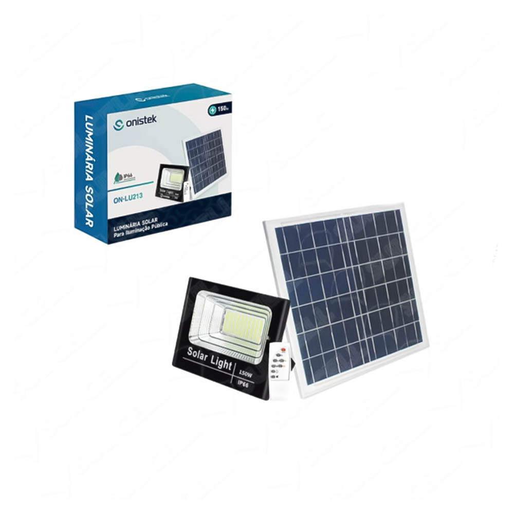 Luminária Led C/ Painel de Carregamento Solar IP66 150W Onistek - ON-LU213